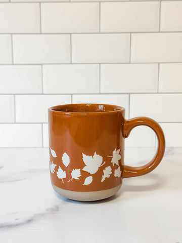 Fall Leaves Stoneware Coffee Mug