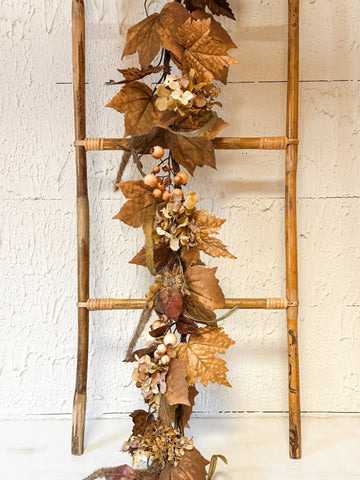 Faux Maple Leaf & Berry Garland – 6' Long