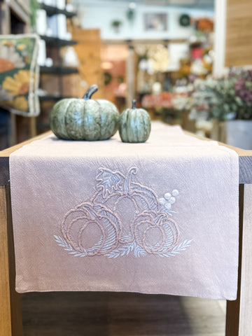 Light Peach Stonewashed Pumpkin Table Runner