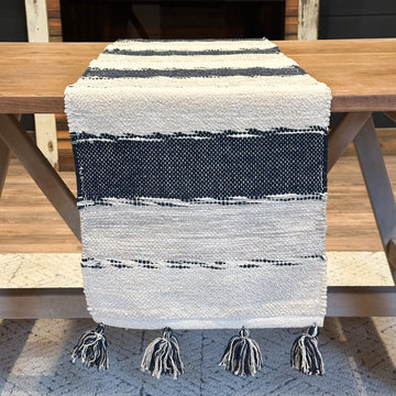 Navy Blue Striped Runner