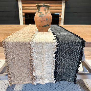 Color Band Fringe Table Runner