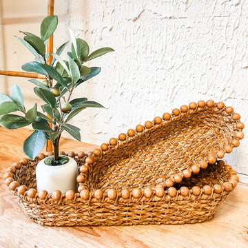 Oval Woven Beaded Baskets