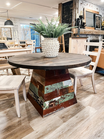 Hand-Made Knotty Alder Round Table