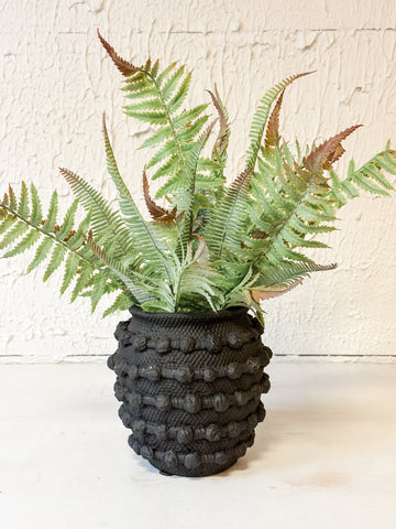 Black Textured Knot Cement Vase