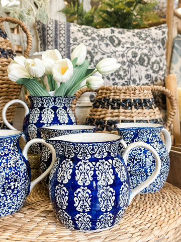 Blue Floral Pitchers, 2 Styles