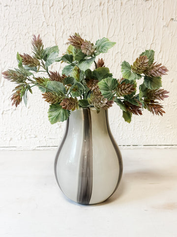 Glass Vase With Black & White Stripes
