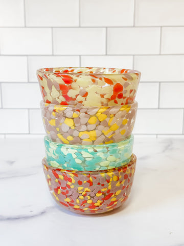 Hand-Blown Confetti Glass Bowl