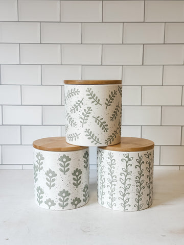 Leafy Green Dolomite Canisters