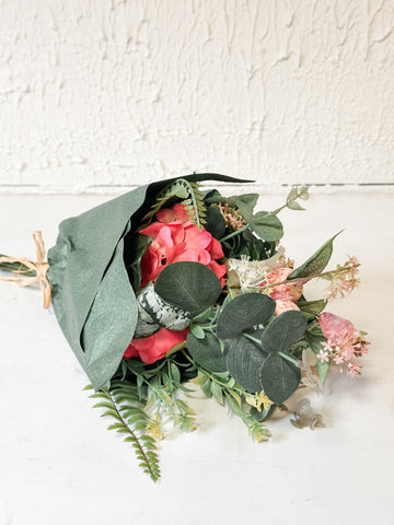 Pink Geranium Mixed Foliage Bouquet