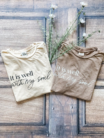 IT IS WELL WITH MY SOUL Mineral Washed Graphic Top