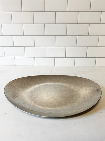 Stainless Steel Platter, Brushed Pewter Finish