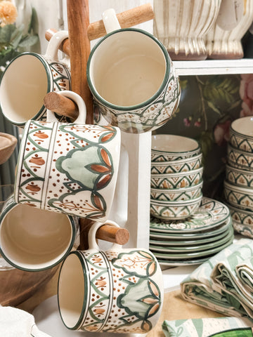 Stoneware Botanical Green Mug