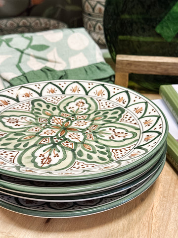 Stoneware Botanical Green Plate