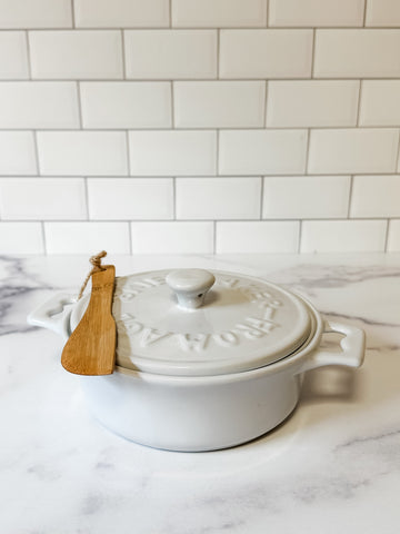 Brie Baker with Lid and Spreader, Set of 2
