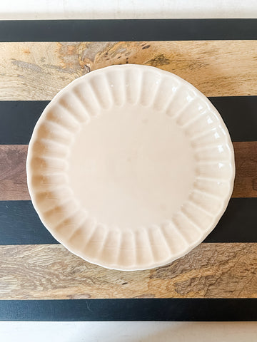Stoneware Fluted Plate, Blush Color