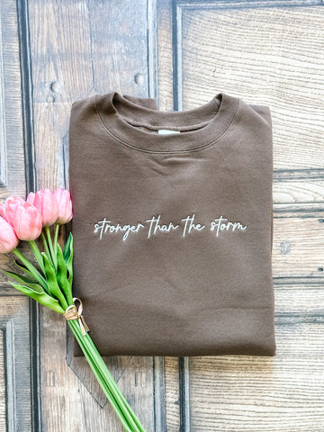 Embroidered Stronger Than The Storm Sweatshirt