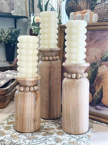 Beaded Pillar Candle Holder
