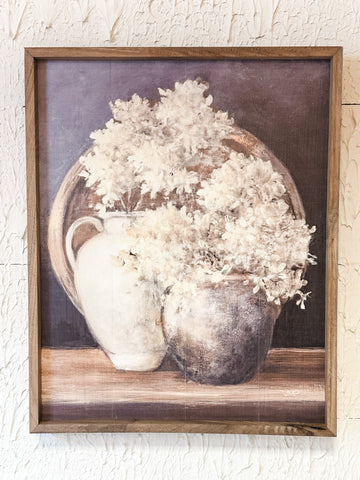 Golden Hydrangeas II White By Julia Purinton