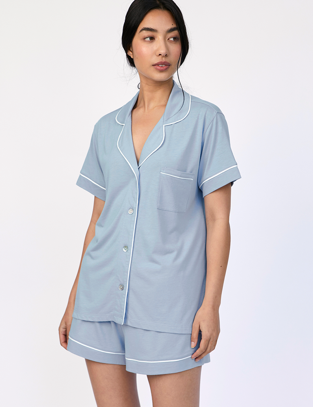 Boyfriend PJ Set Short Morning Sky