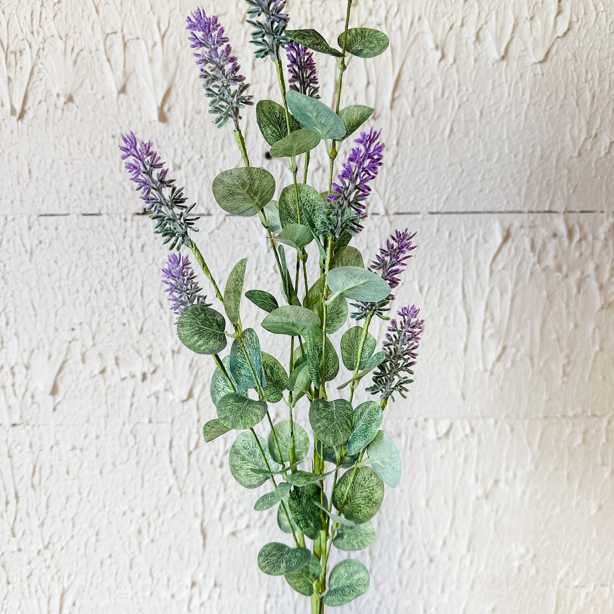 Purple Lavender With Eucalyptus Leaves Stem