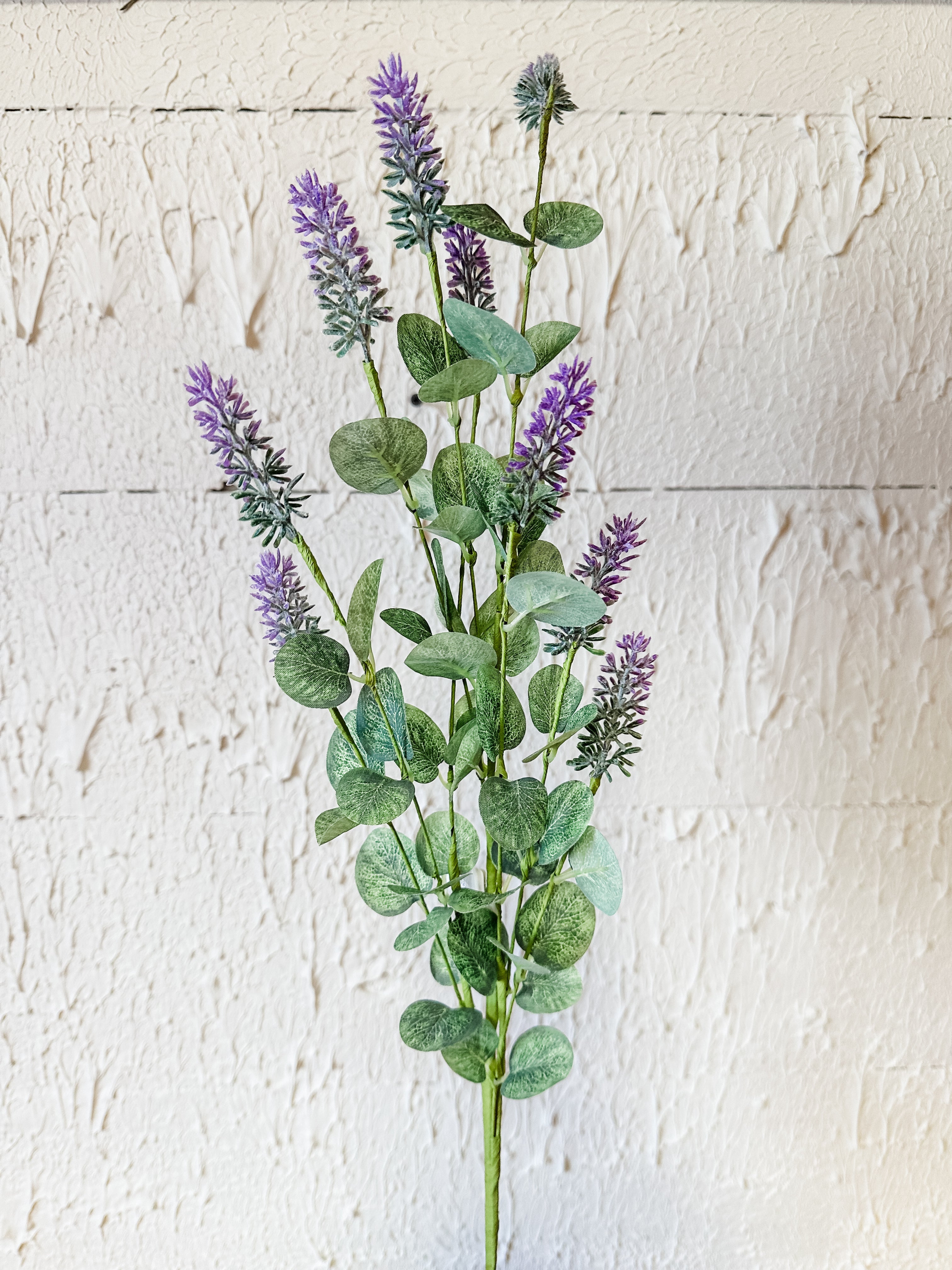 Purple Lavender With Eucalyptus Leaves Stem