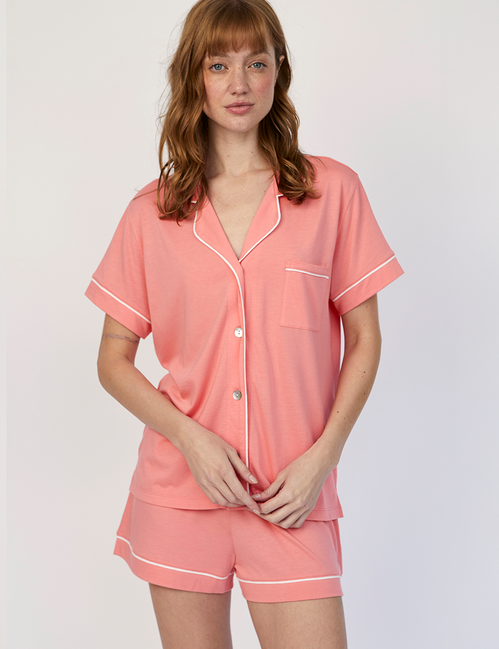 Boyfriend PJ Set Short Primrose