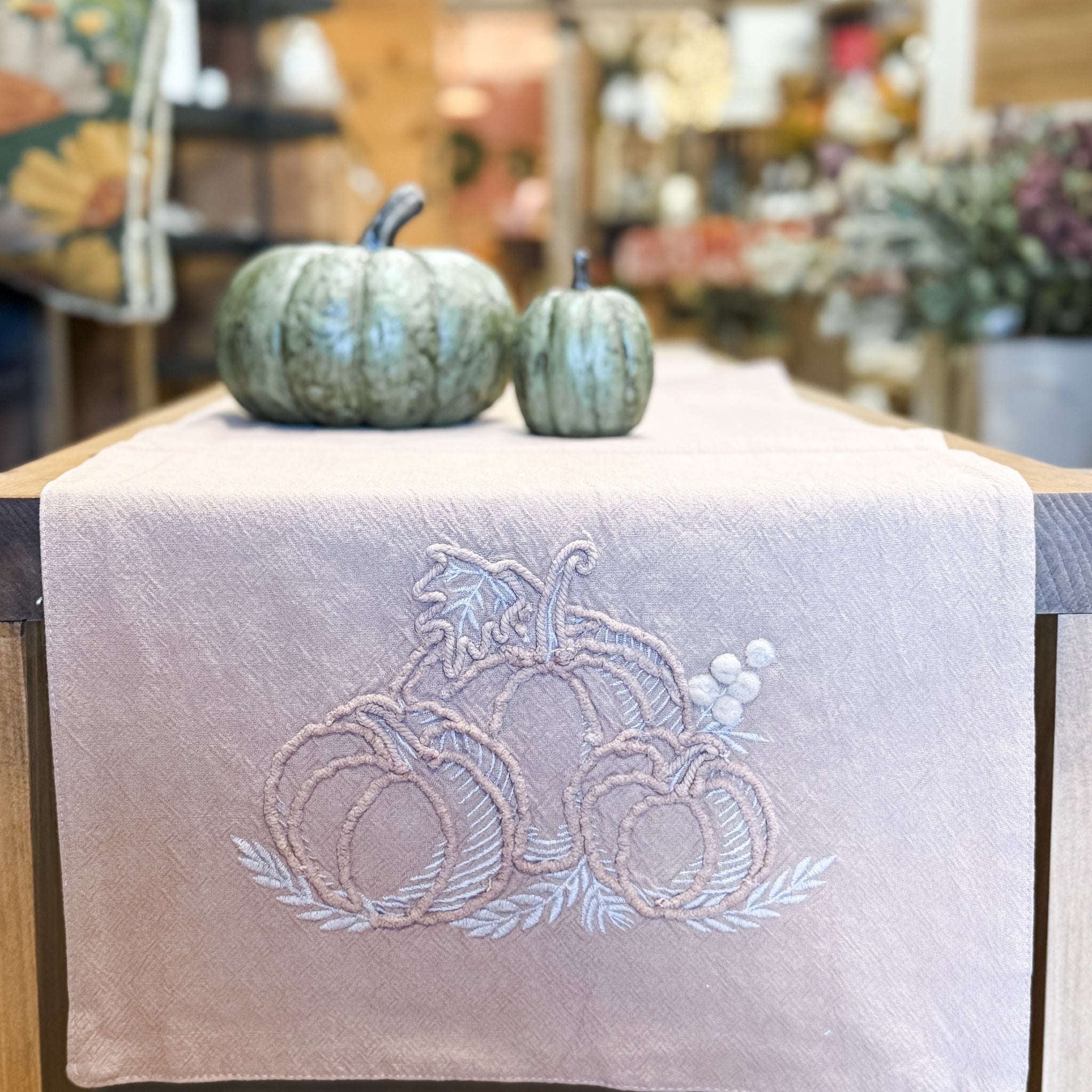 Light Peach Stonewashed Pumpkin Table Runner