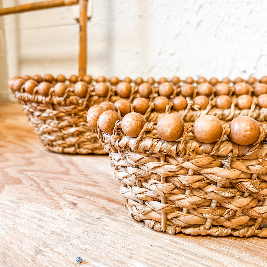 Oval Woven Beaded Baskets