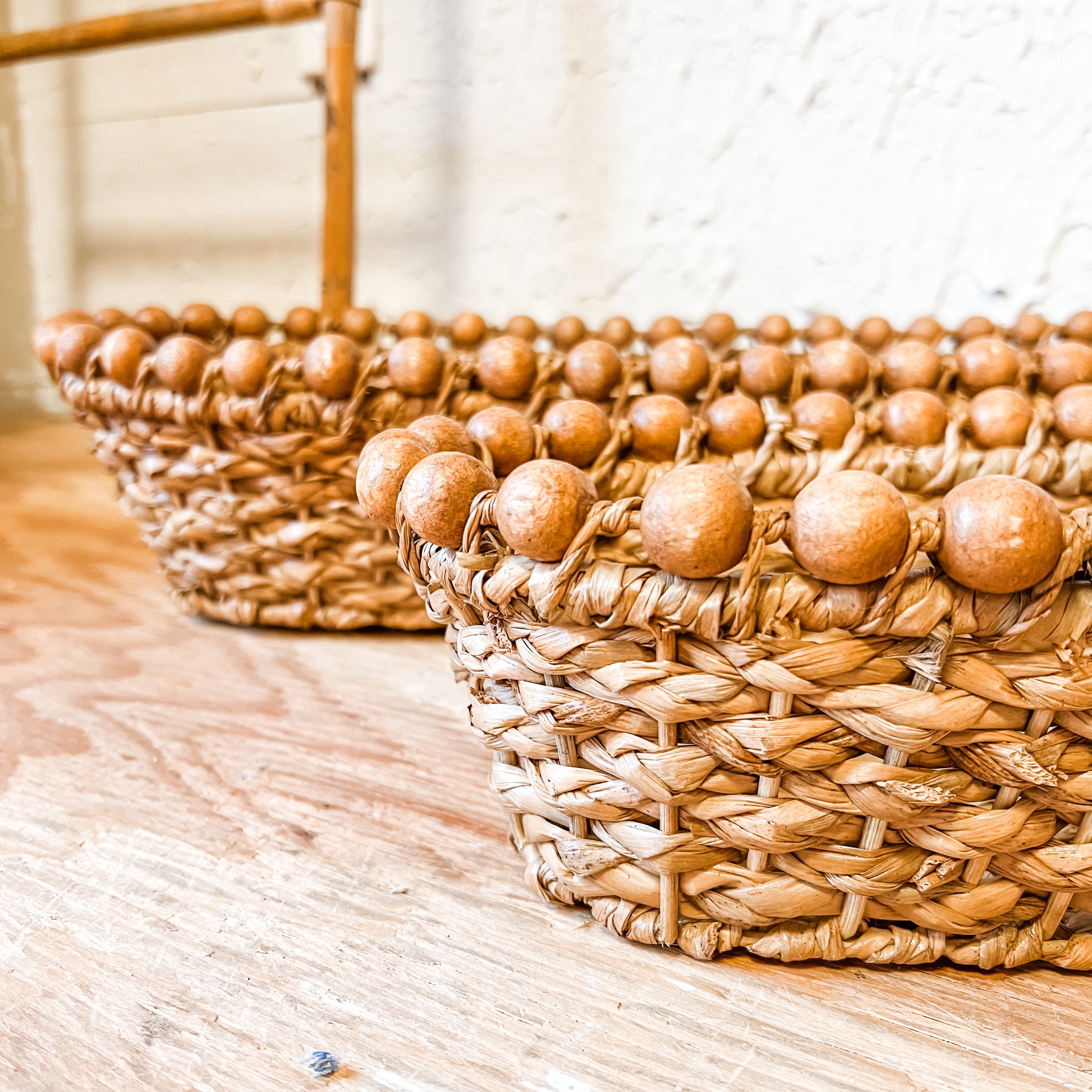 Oval Woven Beaded Baskets