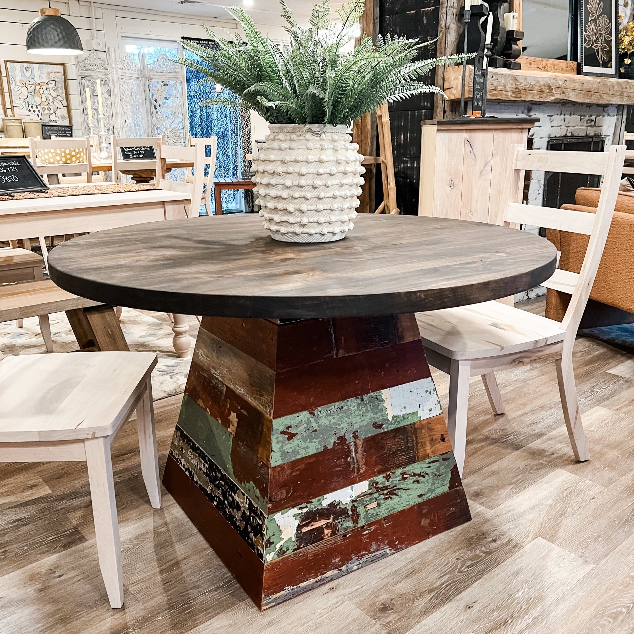 Hand-Made Knotty Alder Round Table