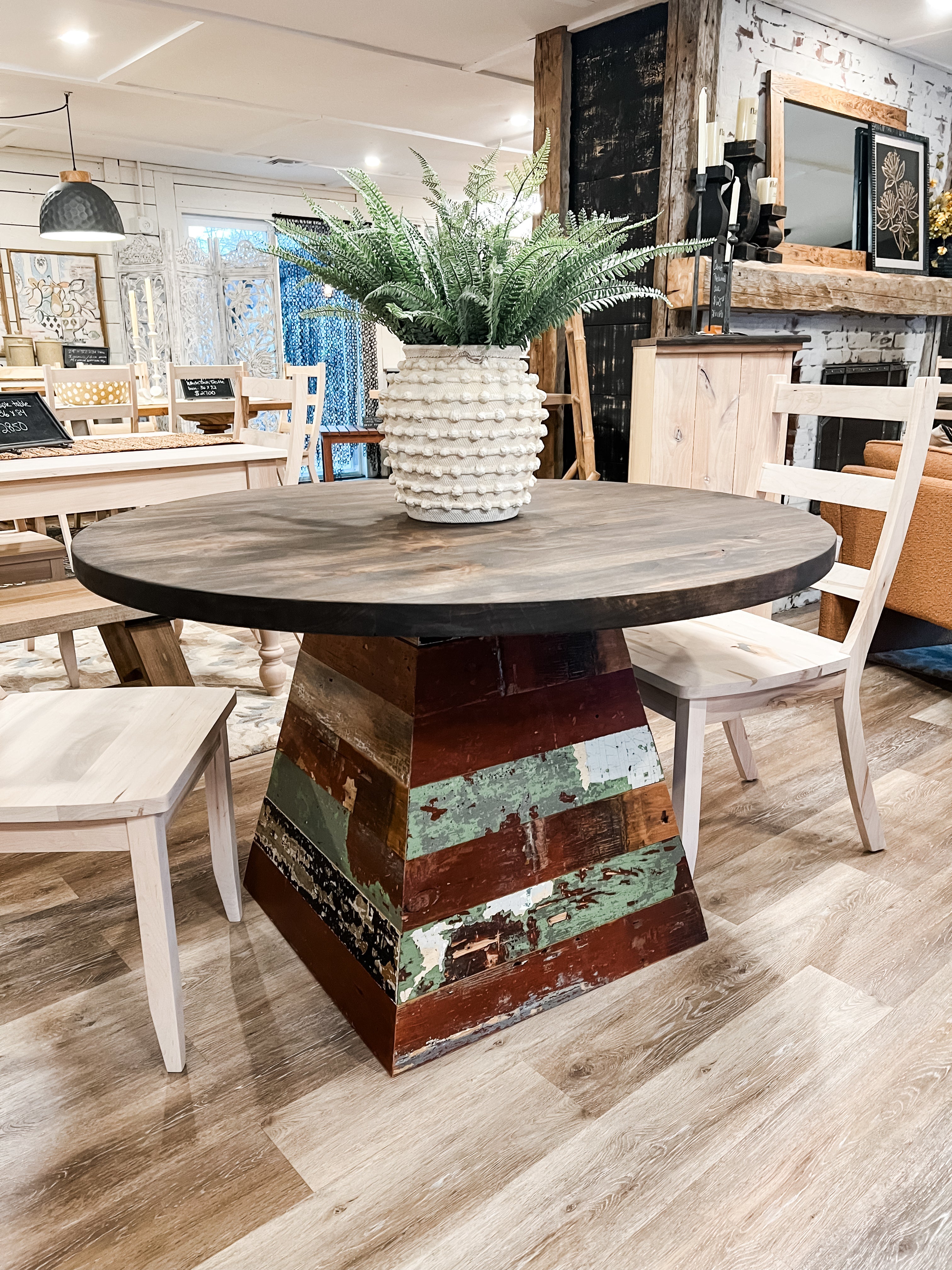 Hand-Made Knotty Alder Round Table