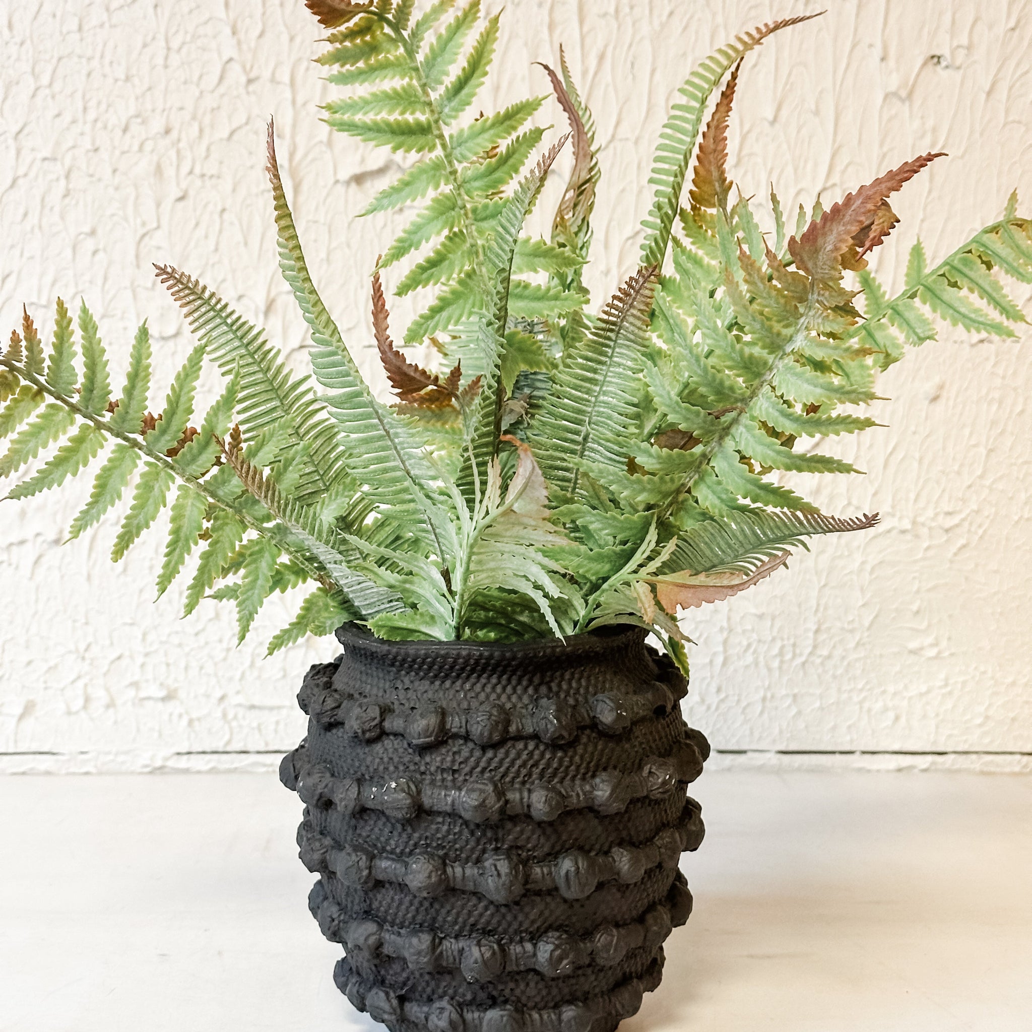Black Textured Knot Cement Vase