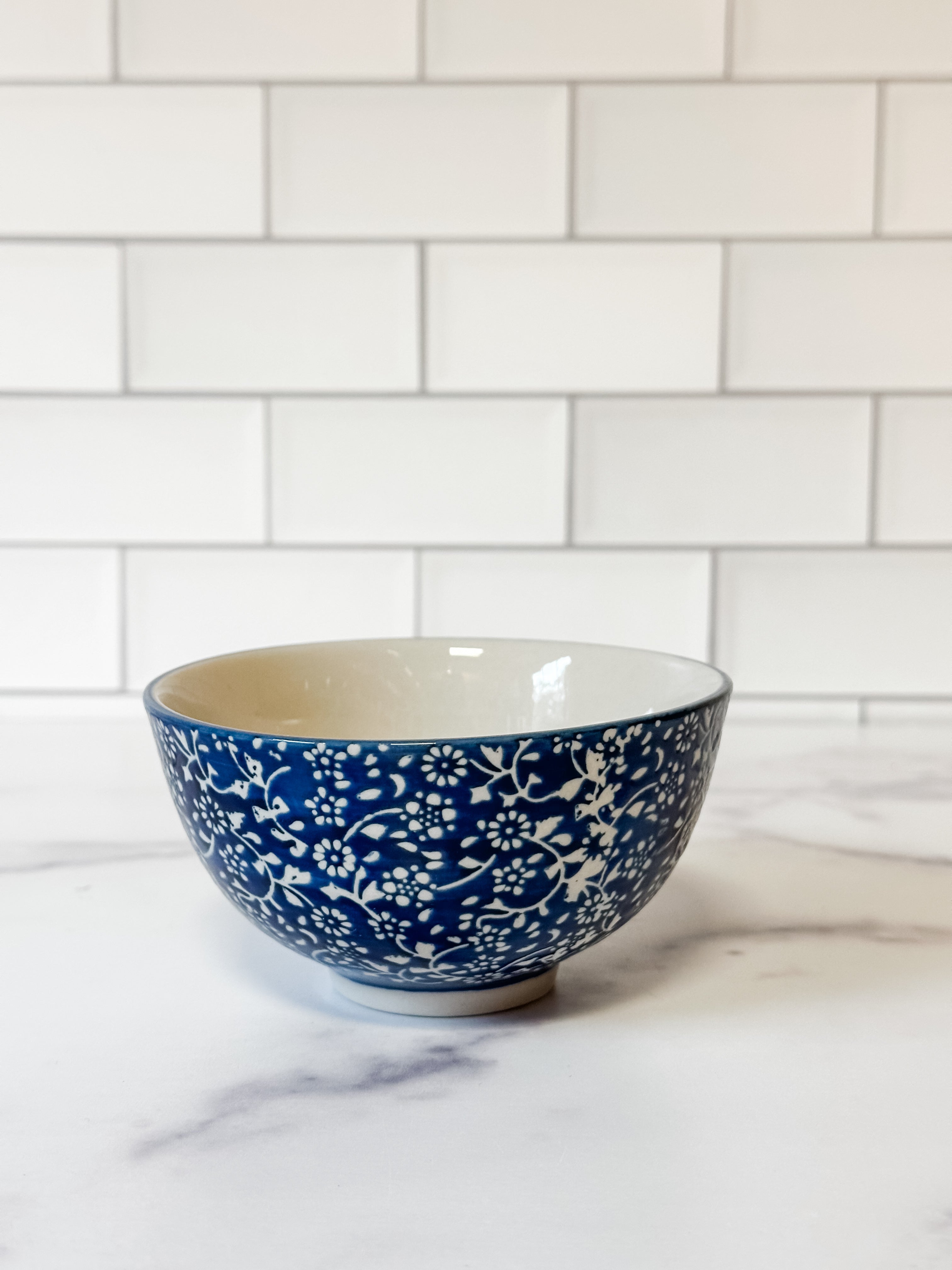 Blue Floral Bowls, 2 Styles