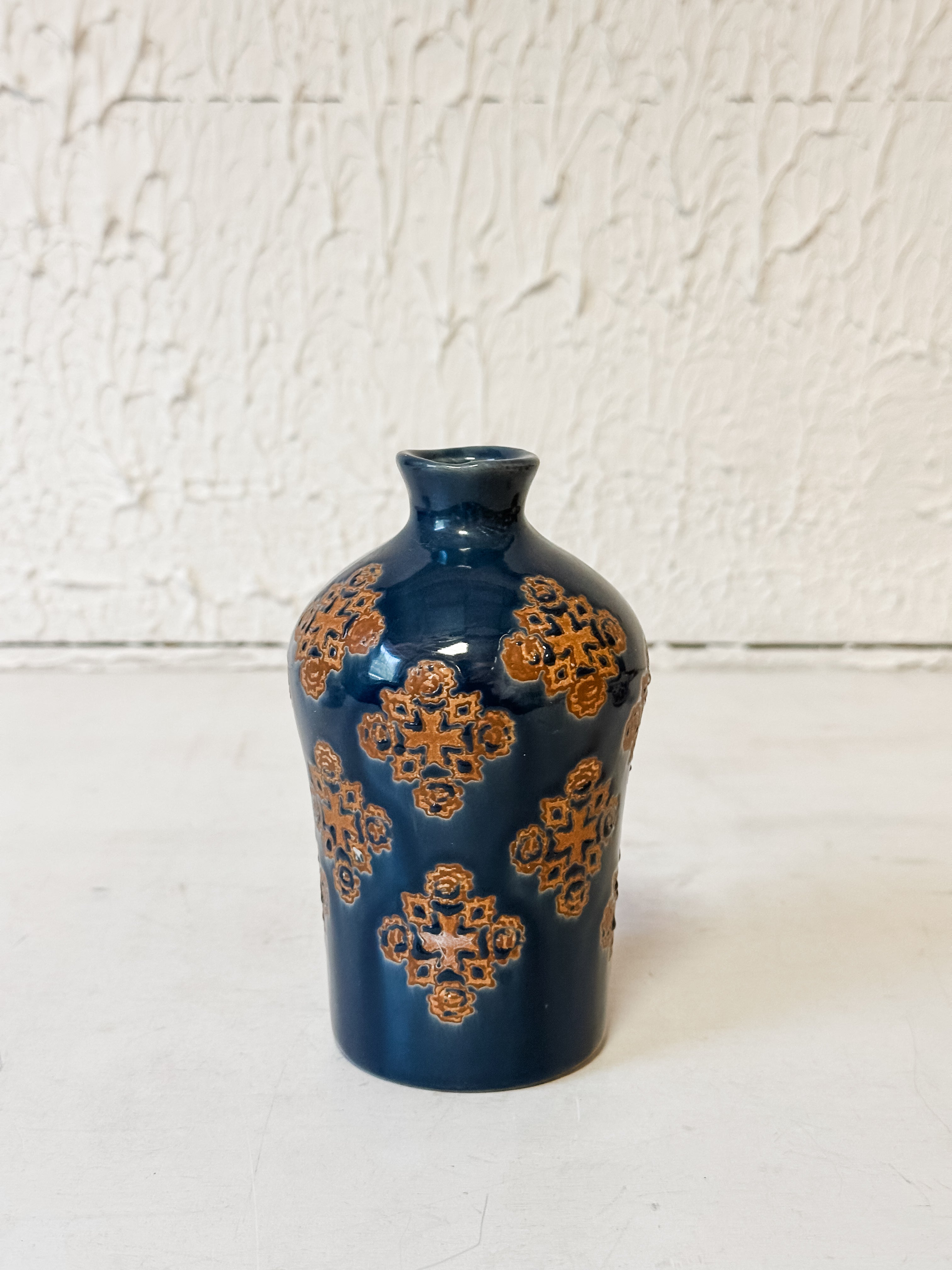 Blue Floral Motif Vase