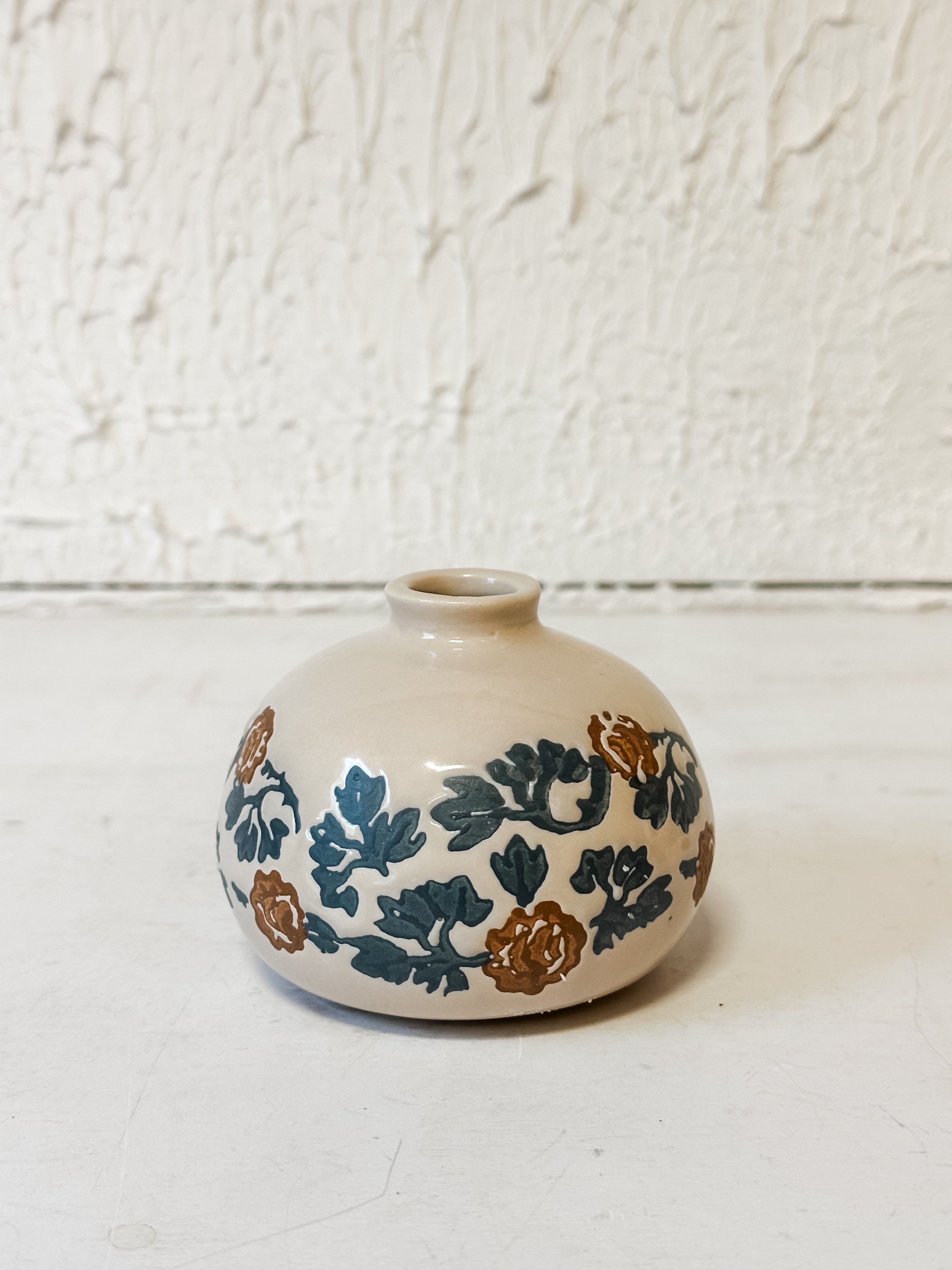 Blue Floral Motif Vase