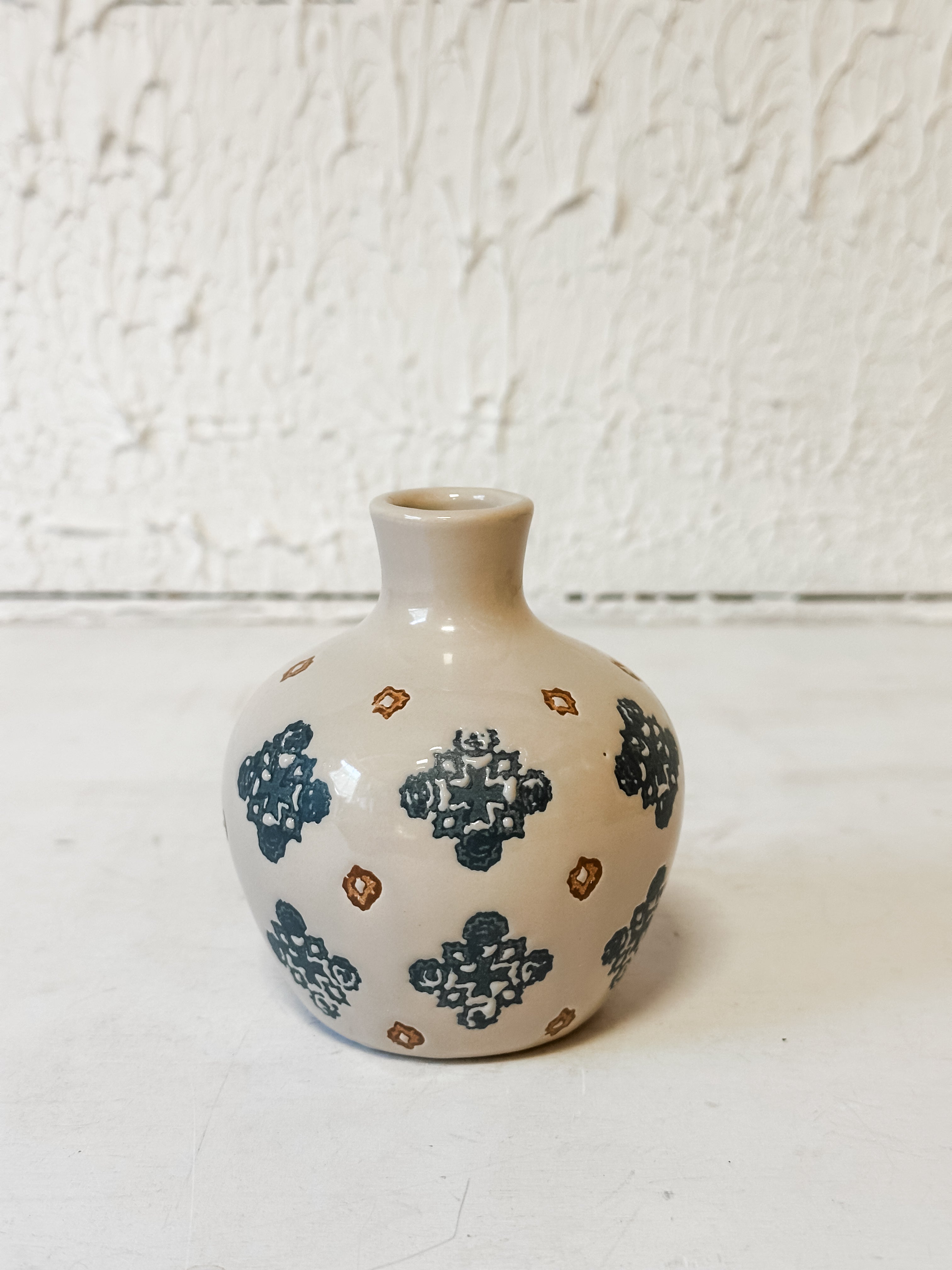 Blue Floral Motif Vase
