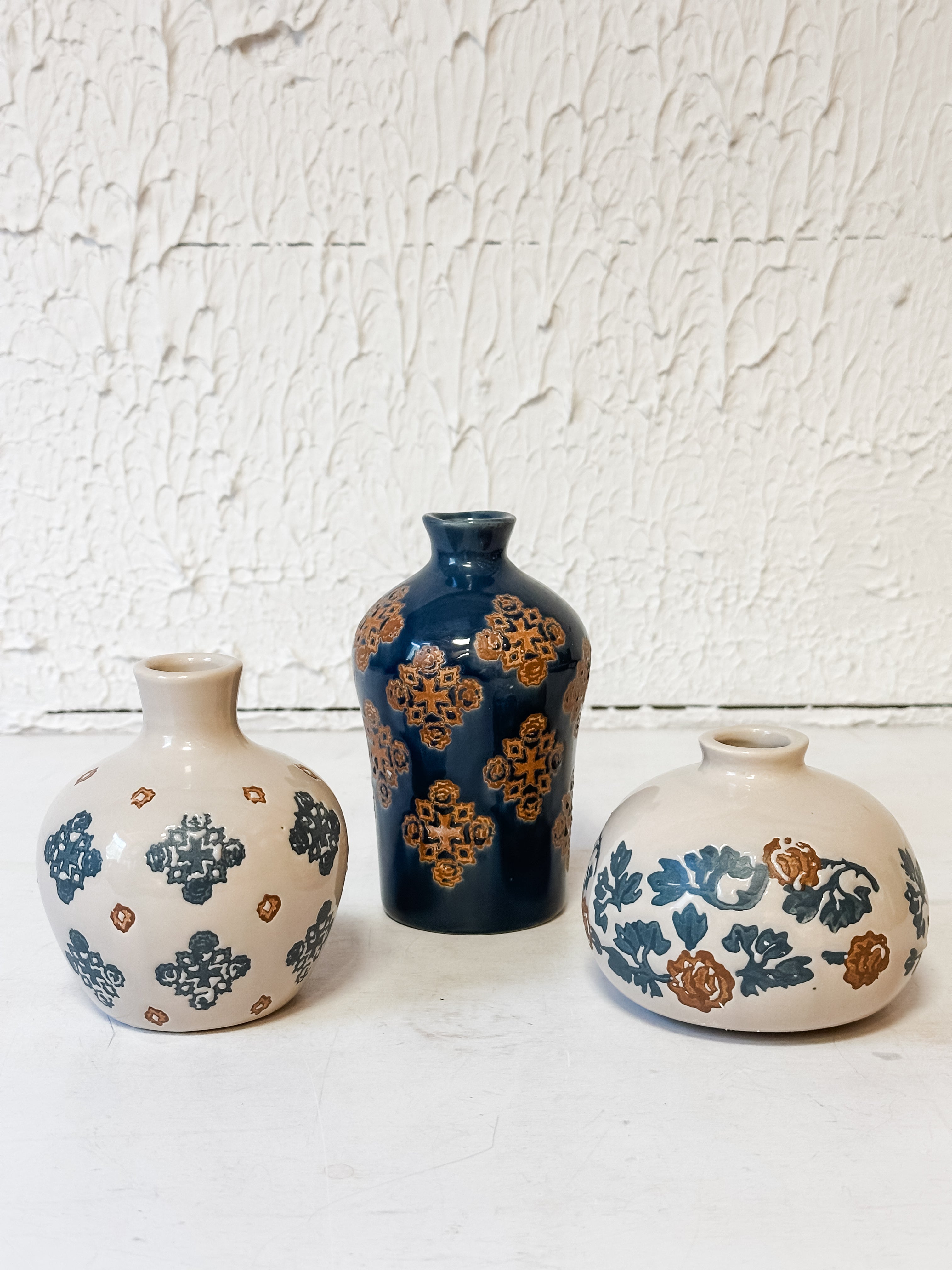 Blue Floral Motif Vase