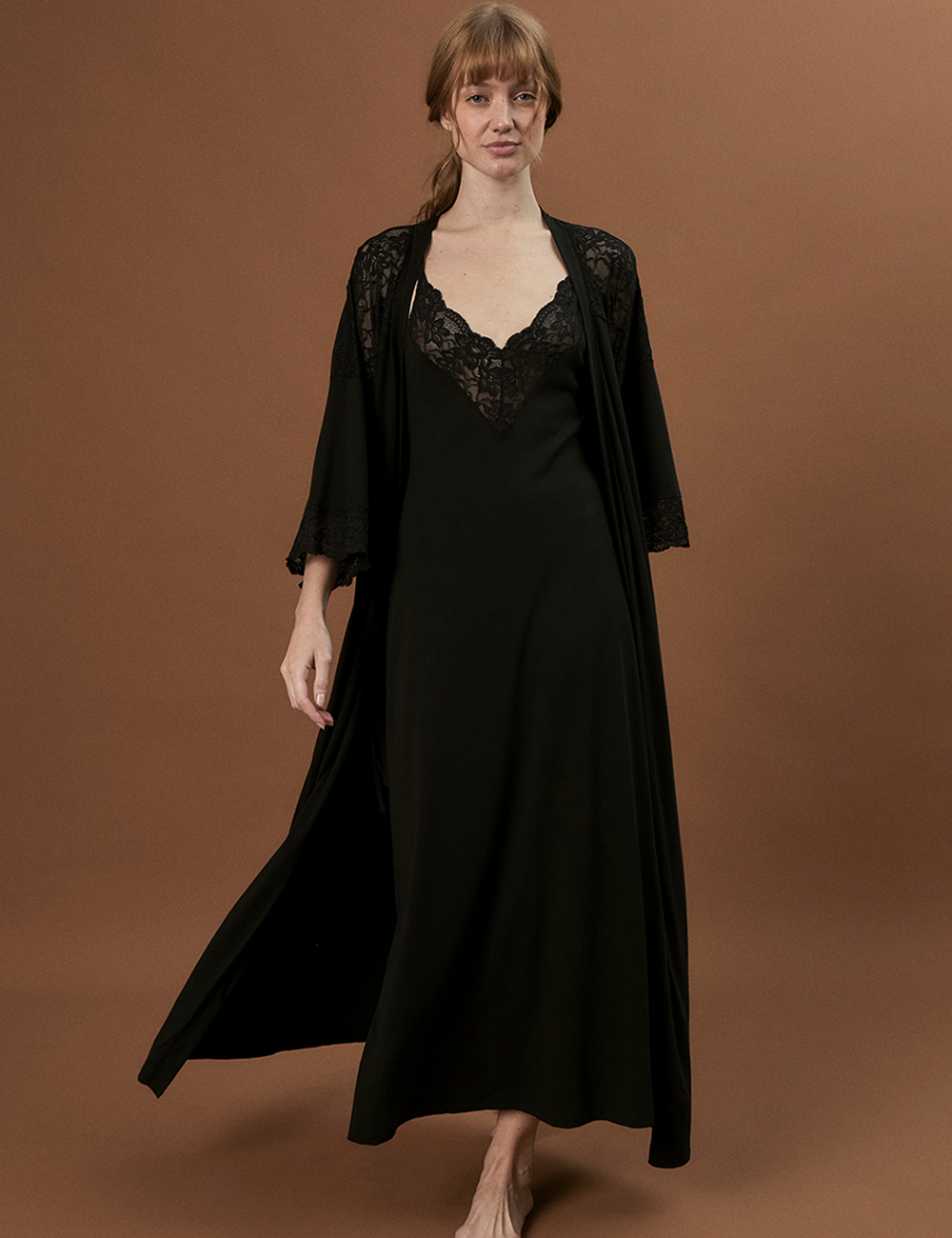 Eliza Robe Maxi Bridal Black