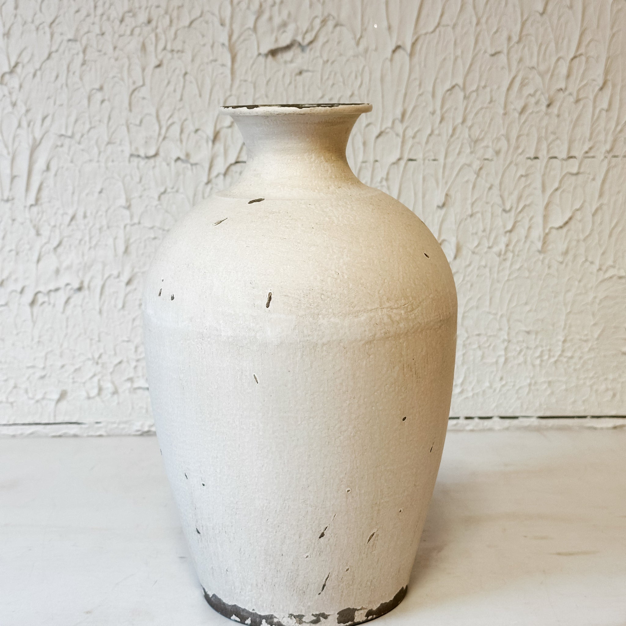Cream Metal Vase