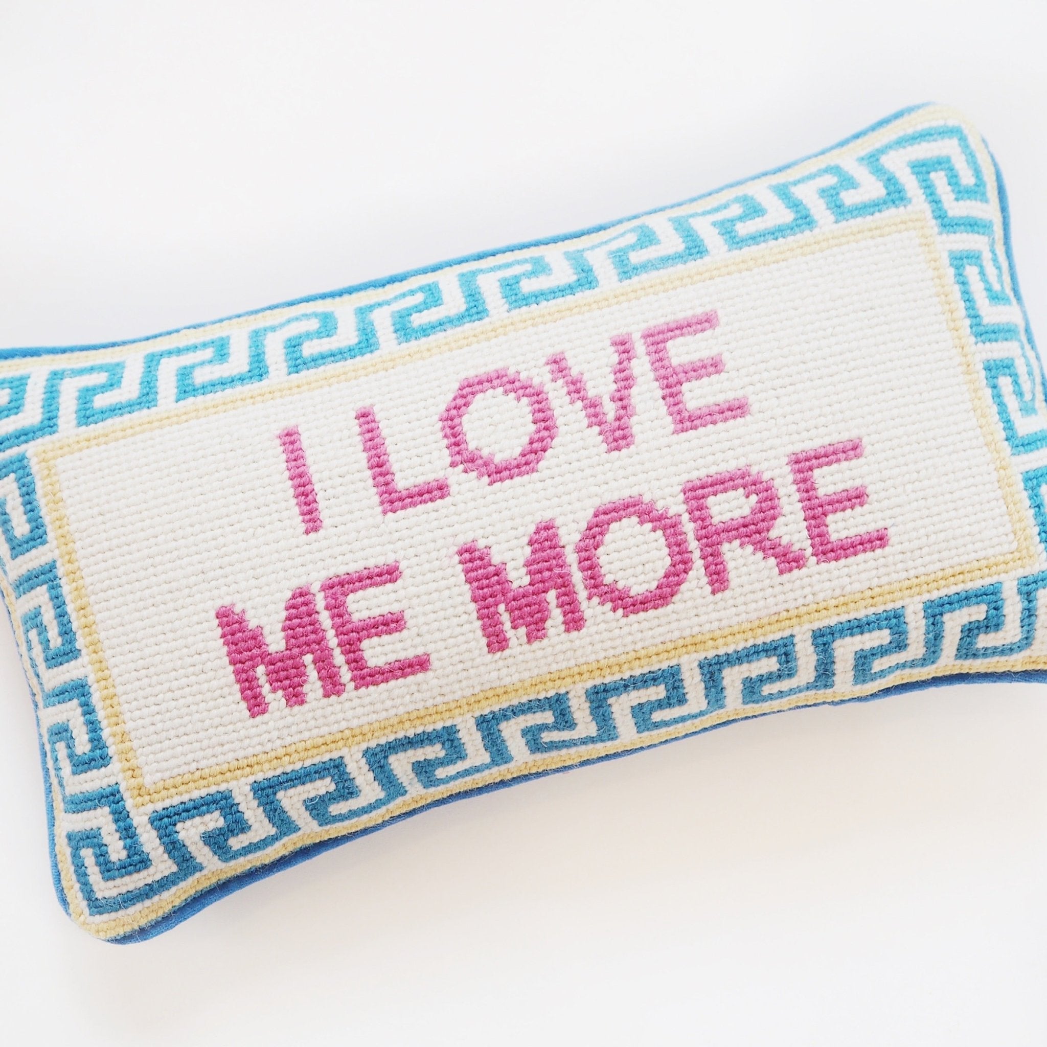 Girl Be Brave Needlepoint I Love Me More Pillow
