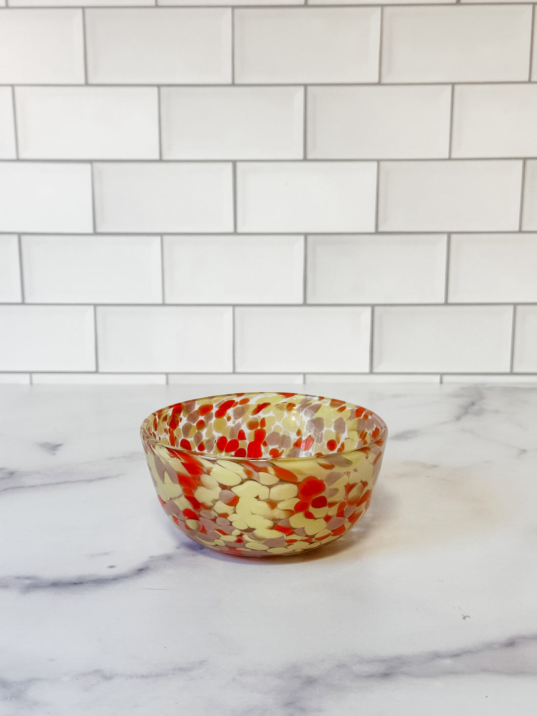 Hand-Blown Confetti Glass Bowl