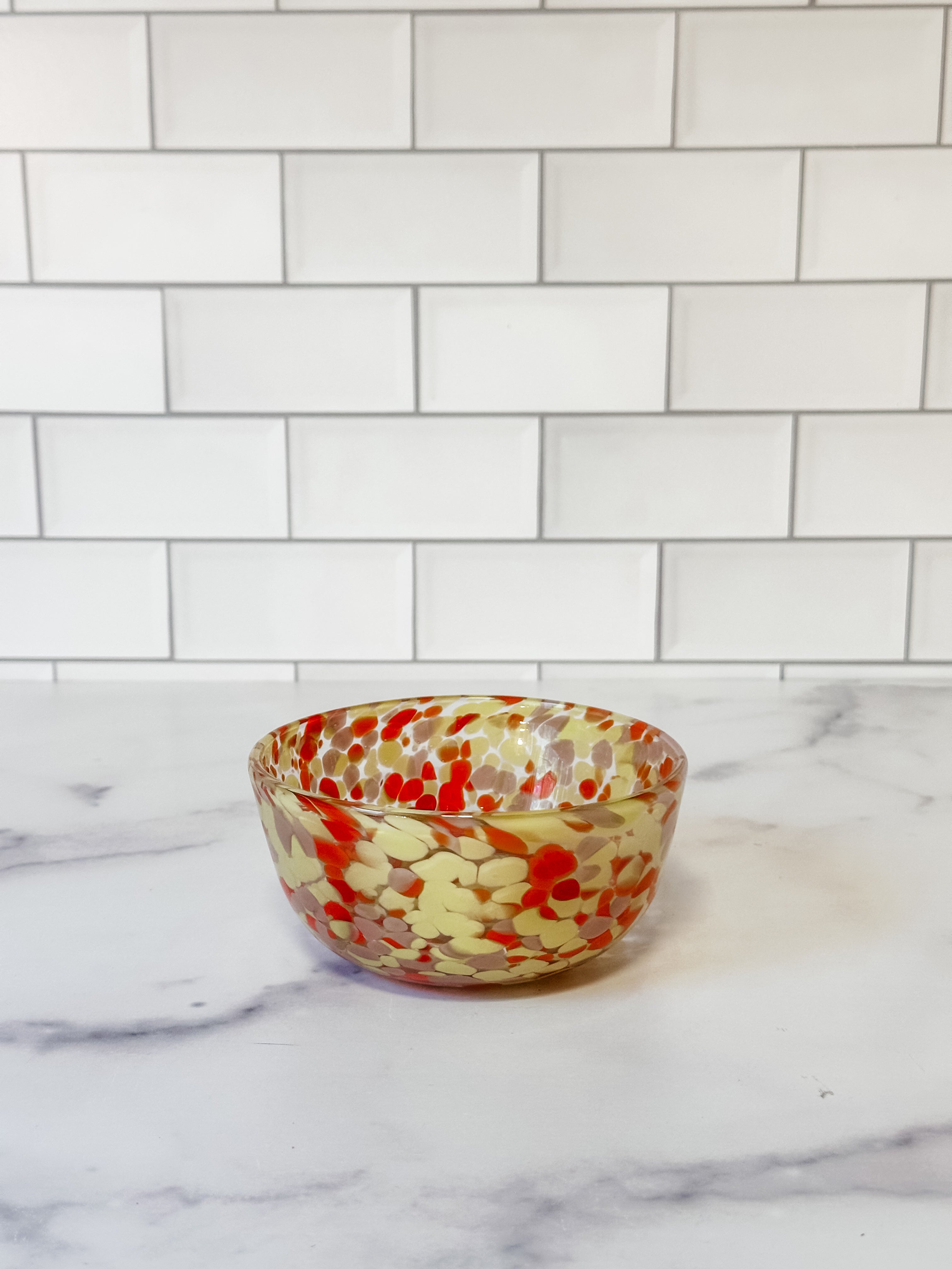 Hand-Blown Confetti Glass Bowl