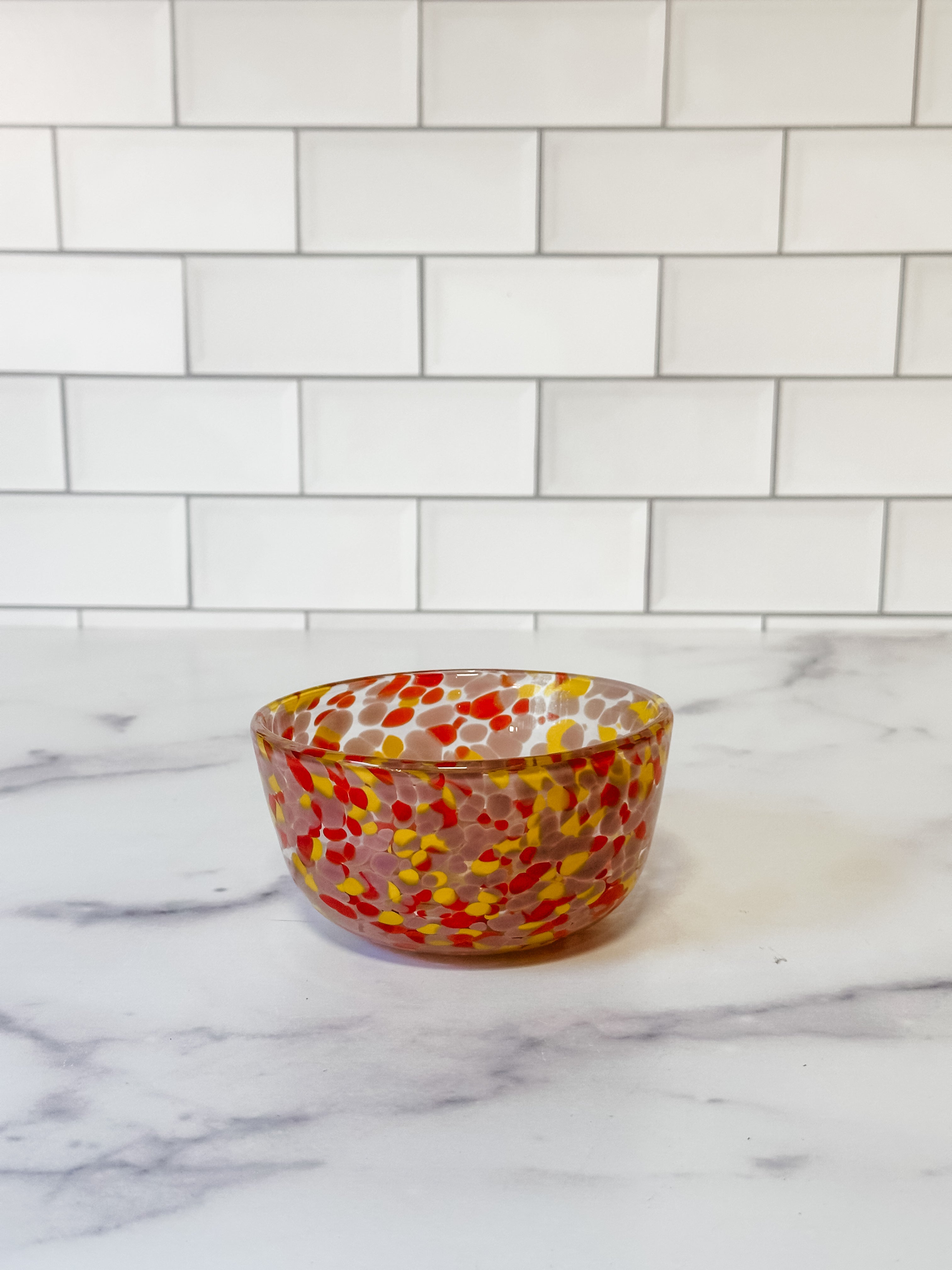 Hand-Blown Confetti Glass Bowl