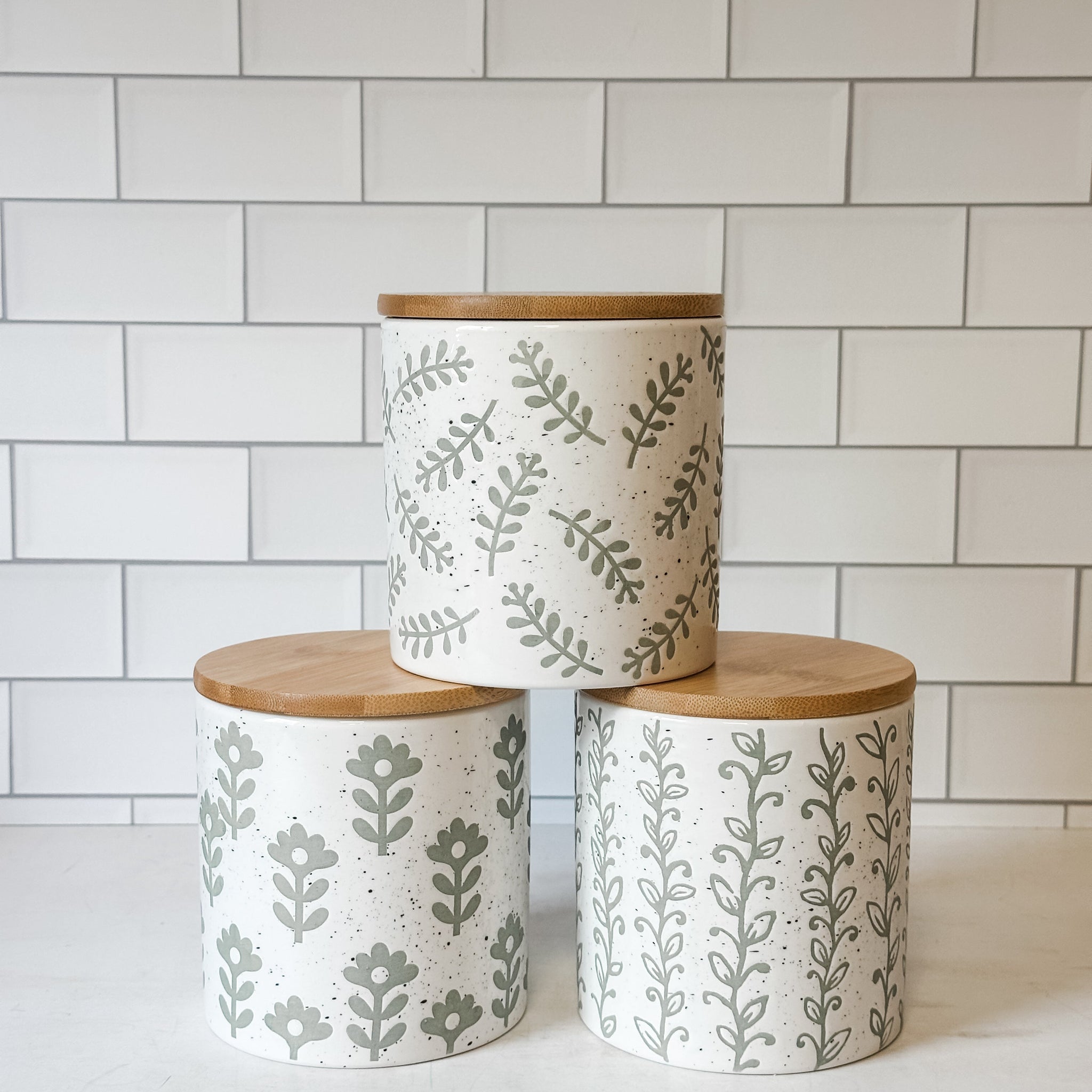Leafy Green Dolomite Canisters