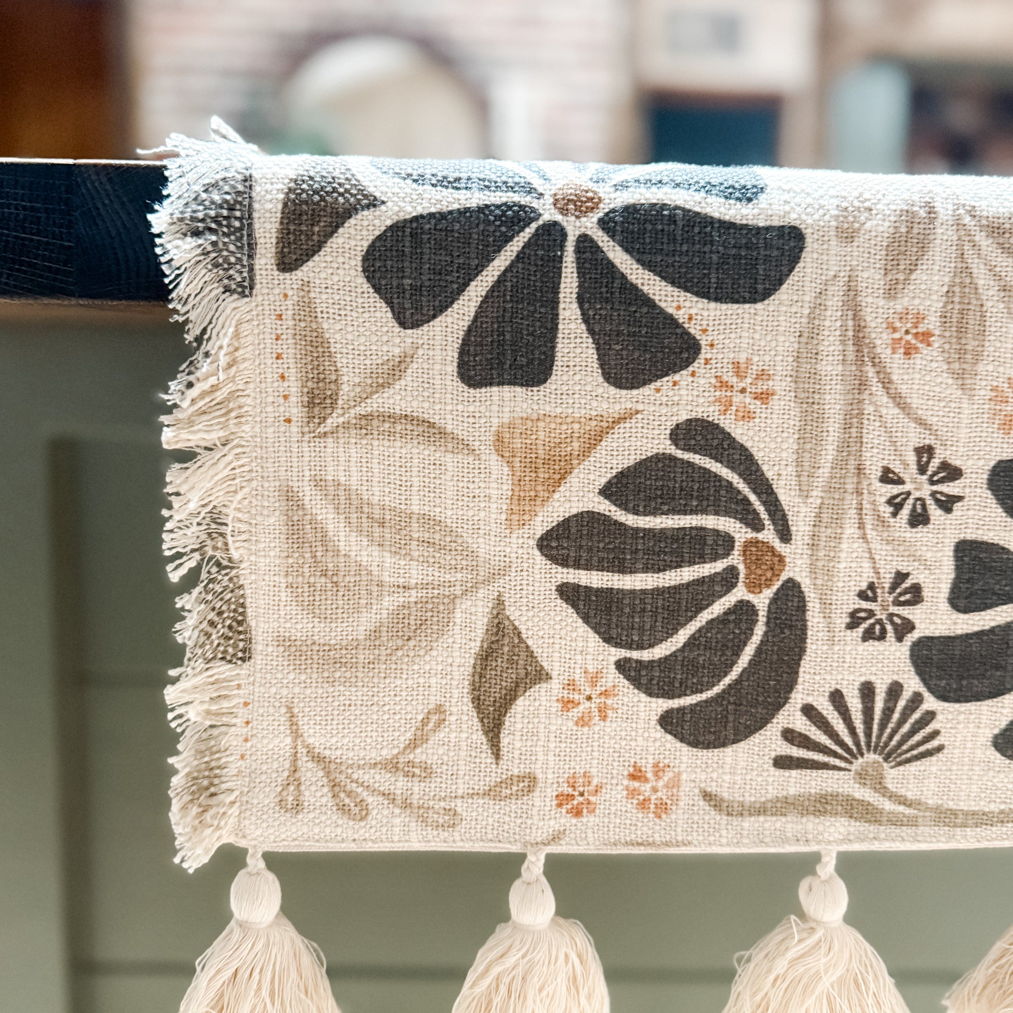 Modern Botanical Cotton Table Runner