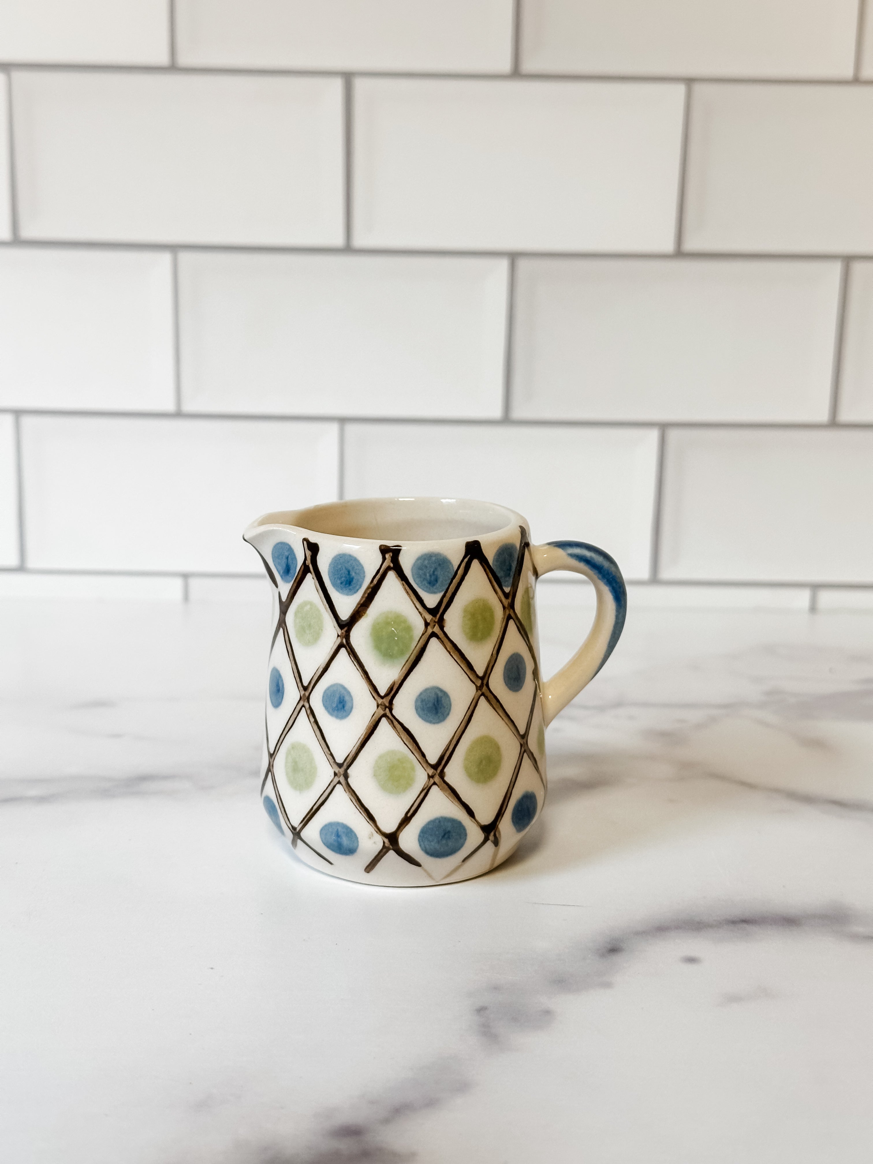Hand-Painted Stoneware Creamer, 2 Styles