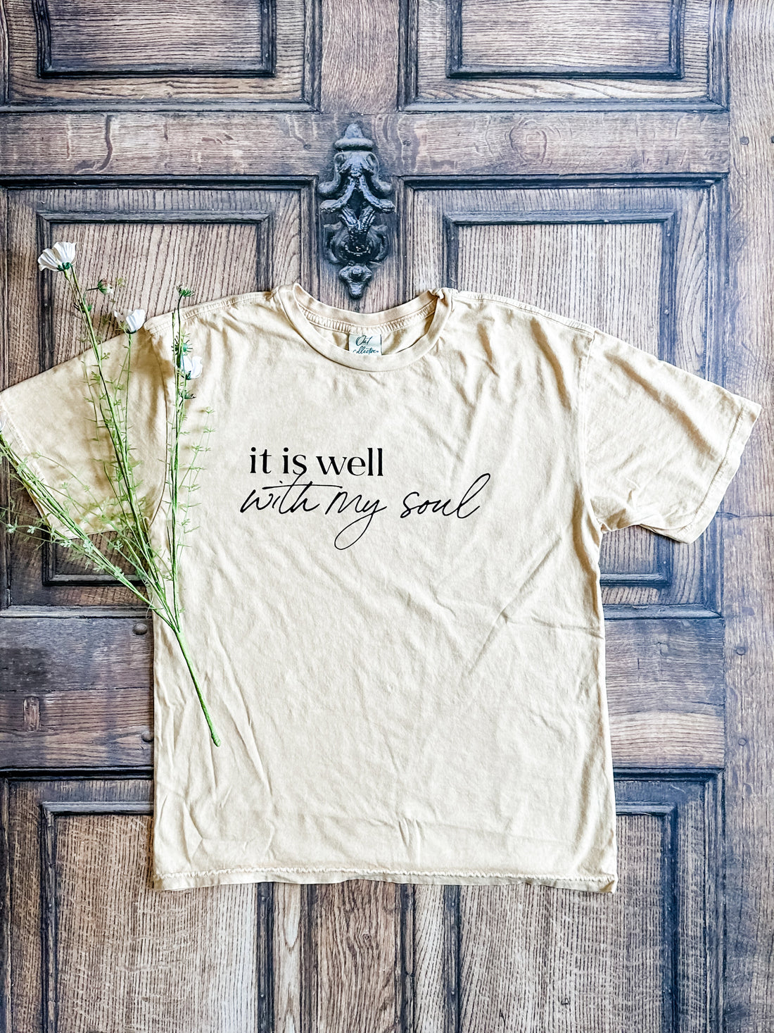 IT IS WELL WITH MY SOUL Mineral Washed Graphic Top