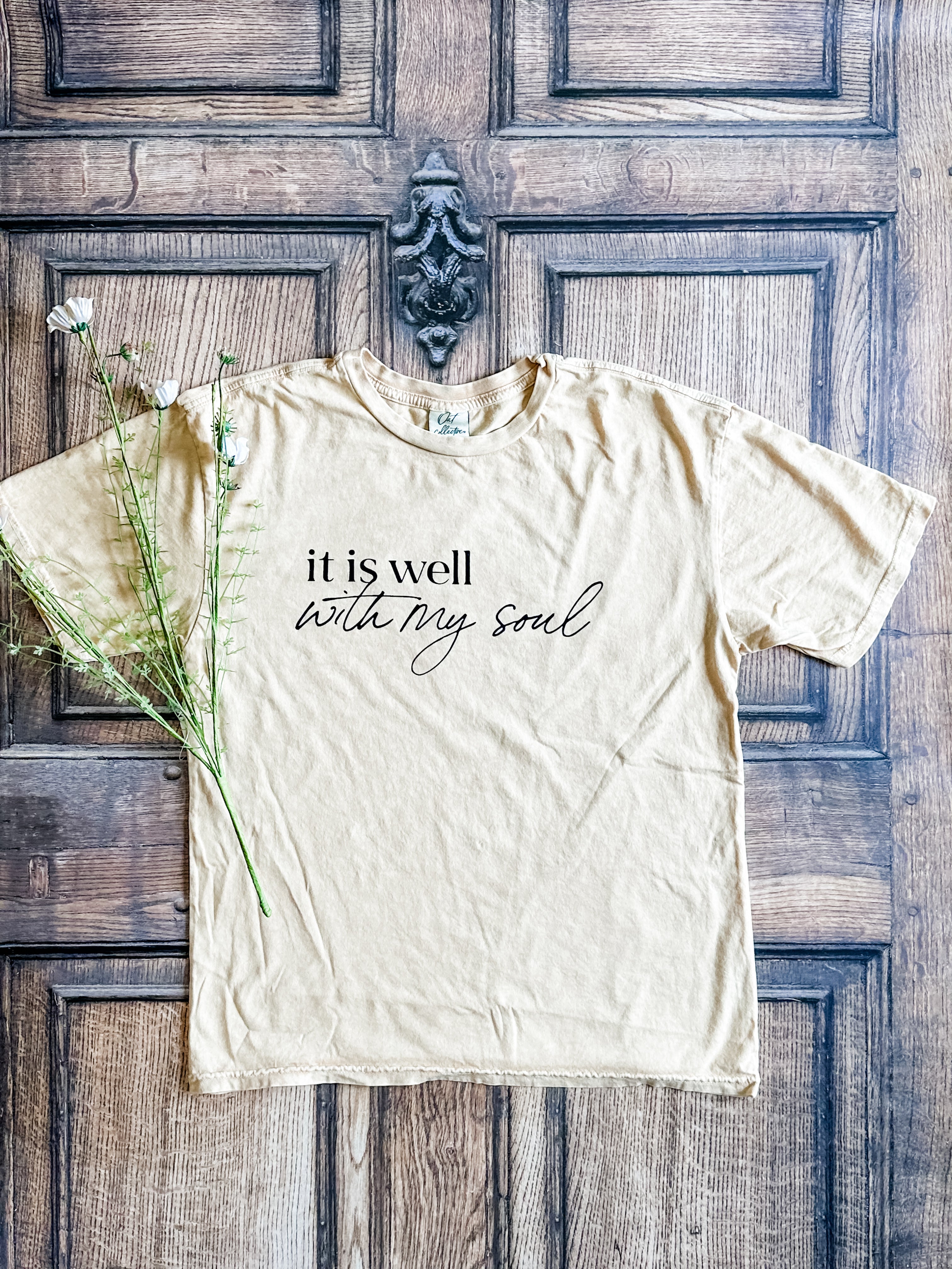 IT IS WELL WITH MY SOUL Mineral Washed Graphic Top