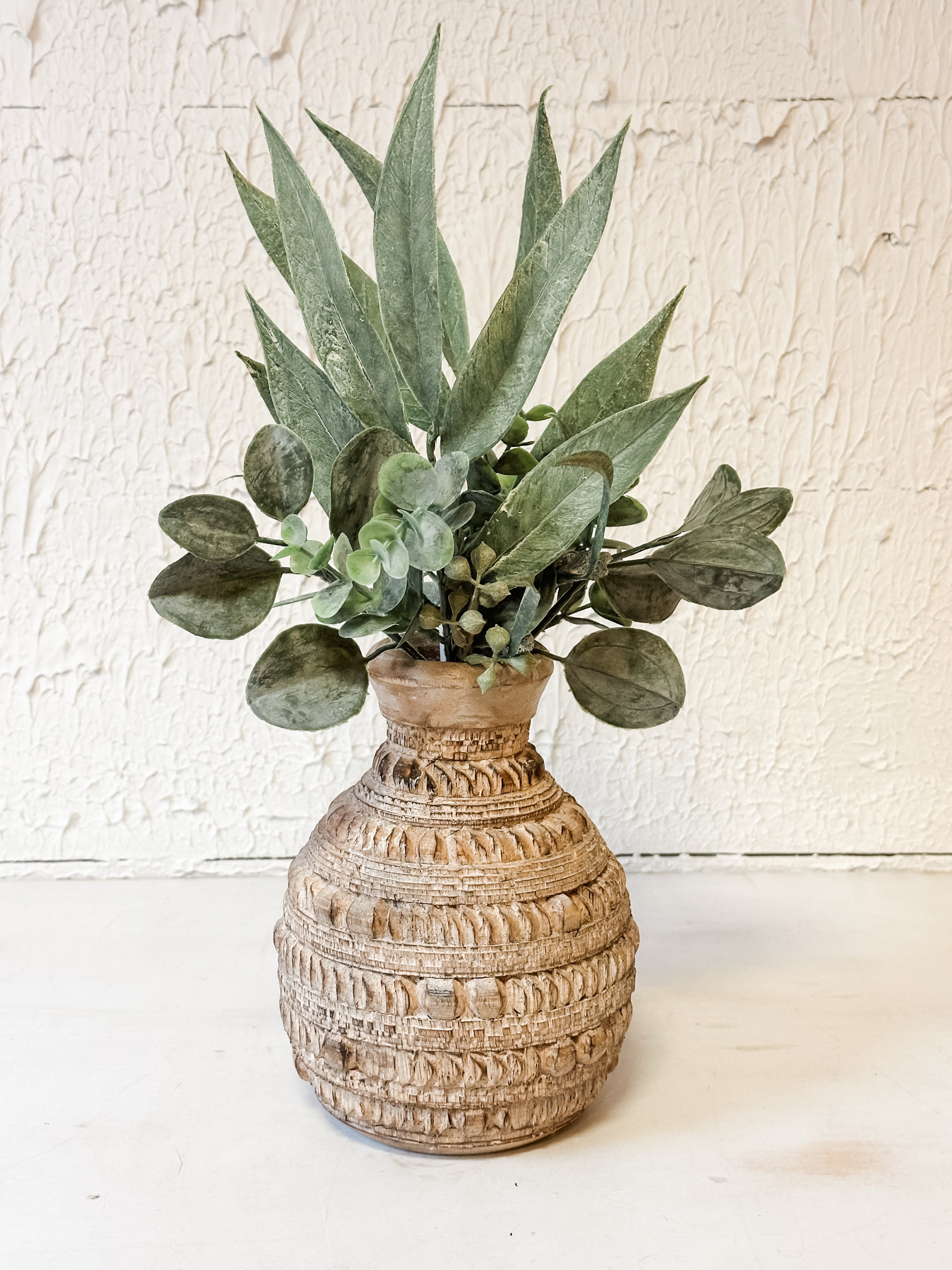 Carved Wood Vases, 2 Sizes