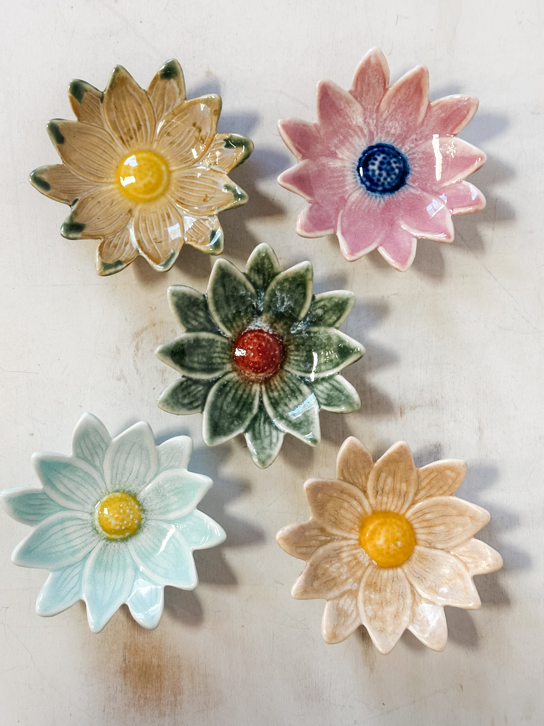 Stoneware Flower Shaped Dish, Small